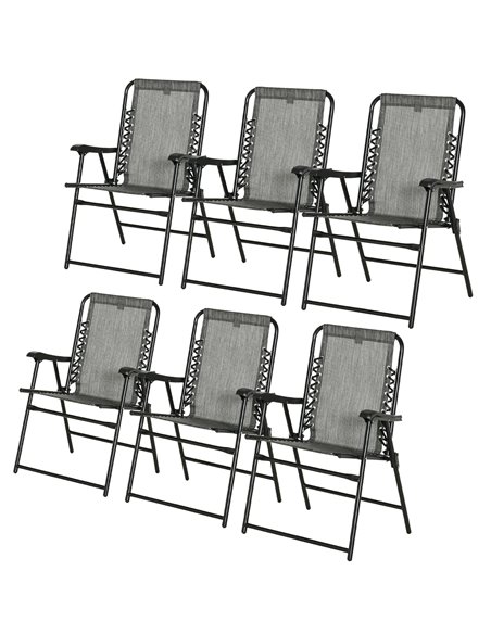 Outsunny Set of 6 Outdoor Garden Patio Folding Chair Set, Grey 84B-P106 - pic 45985 | FastDaddyshop