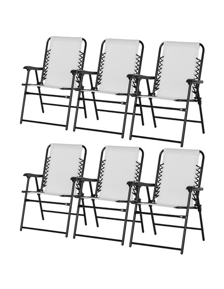 Outsunny Set of 6 Outdoor Garden Patio Folding Chair Set, Cream White 84B-P105 - pic 45994 | FastDaddyshop