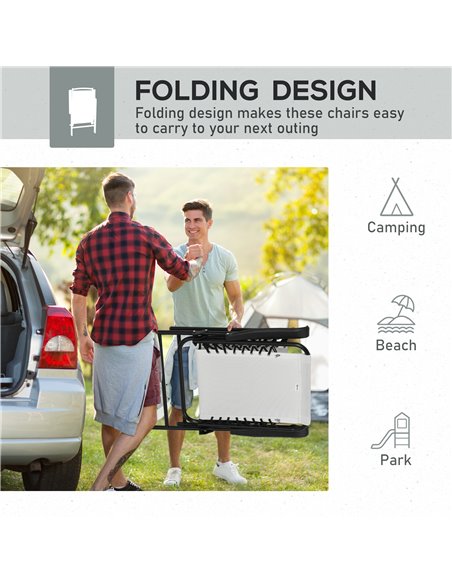 Outsunny Set of 6 Patio Folding Chair Set, Garden Portable Chairs w/ Armrest, Breathable Mesh Fabric Seat, Backrest, for Camping - pic 45998 | FastDaddyshop