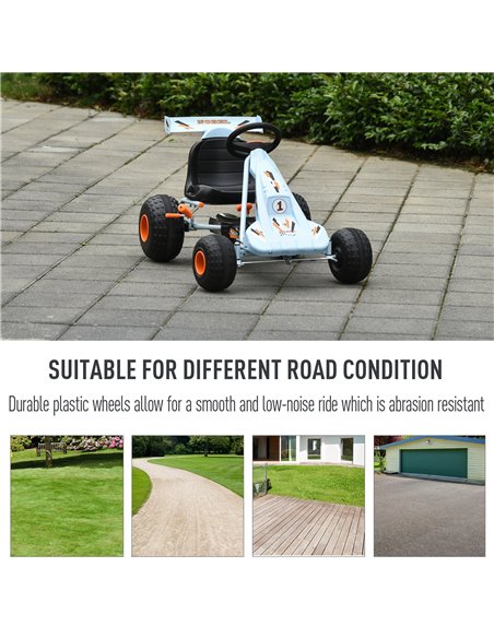HOMCOM Kids Adjustable Seat PP Pedal Go-Kart Blue/Orange - pic 4600 | FastDaddyshop