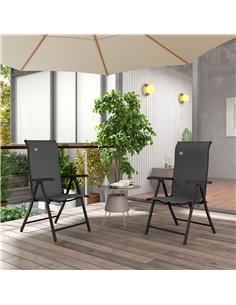 Outsunny Set of 2 Outdoor Wicker Folding Chairs, Grey 861-056GY 2