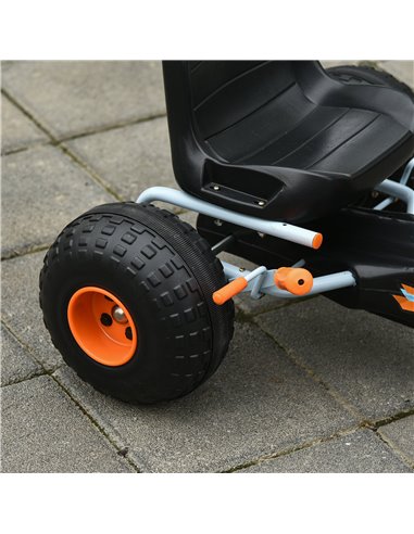 HOMCOM Kids Adjustable Seat PP Pedal Go-Kart Blue/Orange
