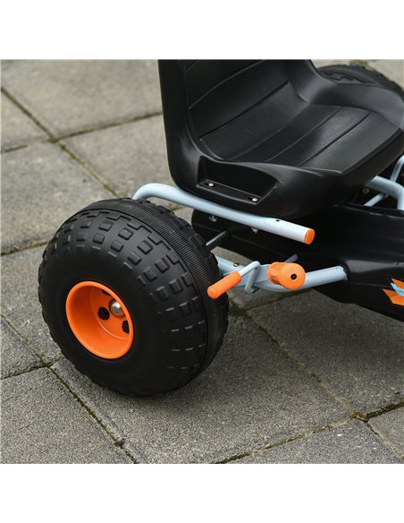 HOMCOM Kids Adjustable Seat PP Pedal Go-Kart Blue/Orange - pic 4602 | FastDaddyshop