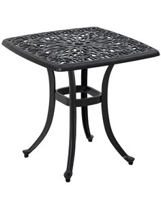 Outsunny Outdoor Cast Aluminium Bistro Square Table, Black 84G-310V00BK
