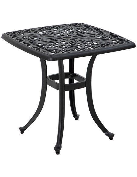Outsunny Outdoor Cast Aluminium Bistro Square Table, Black 84G-310V00BK - pic 46030 | FastDaddyshop