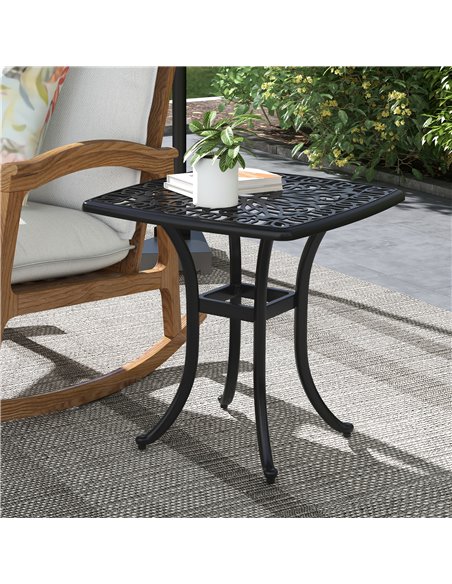 Outsunny Outdoor Cast Aluminium Bistro Square Table, Black 84G-310V00BK - pic 46031 | FastDaddyshop