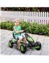HOMCOM Children Pedal Go Kart, Racing Go Cart with Adjustable Seat, Inflatable Tyres, Shock Absorb, Handbrake, for Boys and Girl