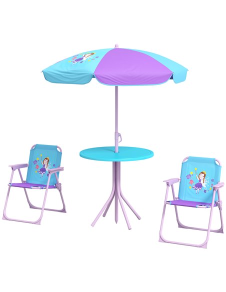 Outsunny Kids Picnic Table and Chair Set, Fairy Themed, Blue-Purple 3E3-005V00BU - pic 46057 | FastDaddyshop
