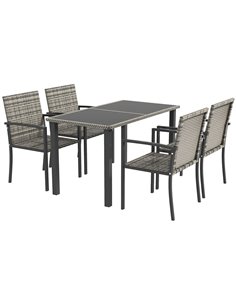Outsunny Outdoor 5 Pieces Patio Dining Set, Mixed Grey 861-094V00GG