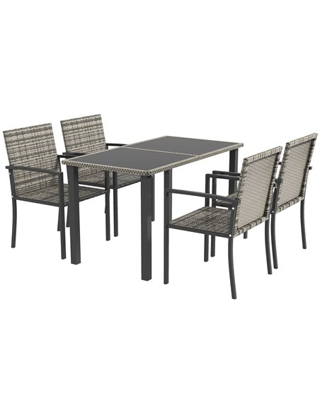 Outsunny Outdoor 5 Pieces Patio Dining Set, Mixed Grey 861-094V00GG - pic 46075 | FastDaddyshop
