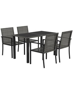 Outsunny Outdoor 5 Pieces Patio Dining Set, Grey 861-094V00GY