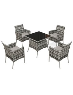 Outsunny Outdoor 5 Pieces Patio Dining Set, Grey 861-079V00GG
