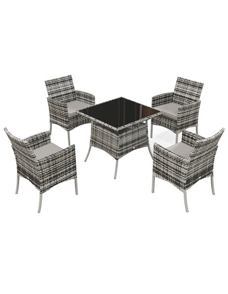 Outsunny Outdoor 5 Pieces Patio Dining Set, Grey 861-079V00GG - pic 46102 | FastDaddyshop