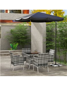 Outsunny Outdoor 5 Pieces Patio Dining Set, Grey 861-079V00GG 2