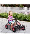 HOMCOM Children Pedal Go Kart, Racing Go Cart with Adjustable Seat, Inflatable Tyres, Shock Absorb, Handbrake, for Boys and Girl