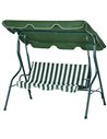 Outsunny 3 Seater Outdoor Garden Swing Seat Chair, Green Stripes 84A-118V01GN