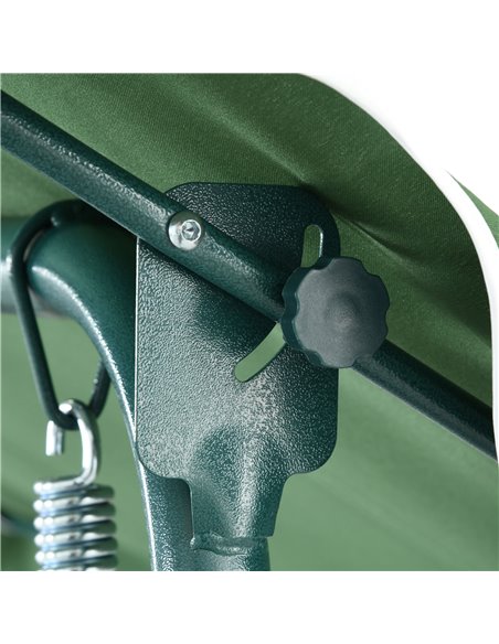 Outsunny 3 Seater Garden Swing Seat Chair Outdoor Bench with Adjustable Canopy and Metal Frame, Green Stripes 84A-118V01GN - pic 46127 | FastDaddyshop