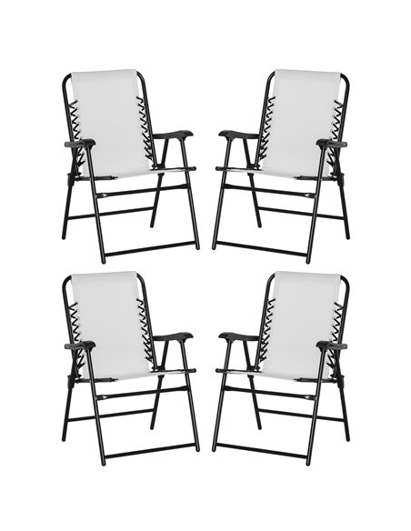 Outsunny 4-Pieces Outdoor Patio Folding Chair Set, Cream White 84B-P100 - pic 46129 | FastDaddyshop