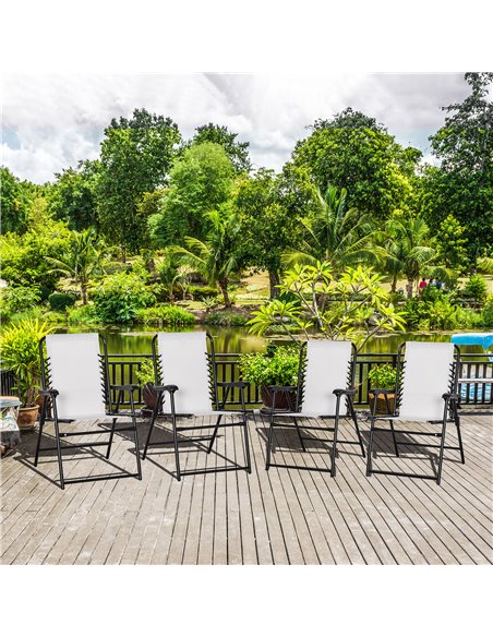 Outsunny 4-Pieces Outdoor Patio Folding Chair Set, Cream White 84B-P100 - pic 46130 | FastDaddyshop