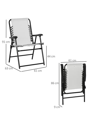 Outsunny 4-Pieces Outdoor Patio Folding Chair Set, Cream White 84B-P100