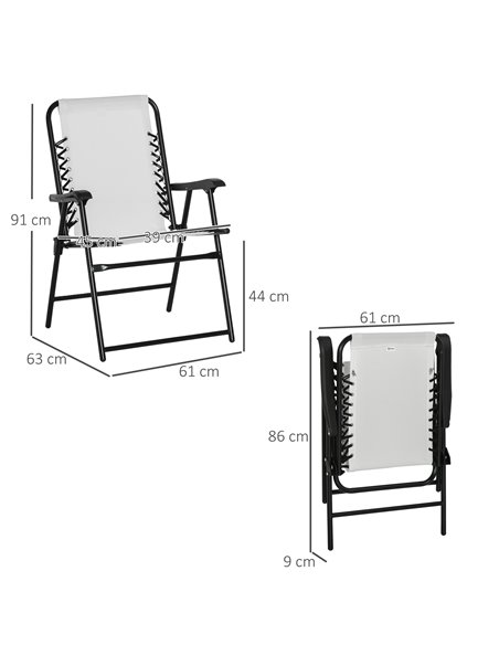 Outsunny 4-Pieces Outdoor Patio Folding Chair Set, Cream White 84B-P100 - pic 46131 | FastDaddyshop