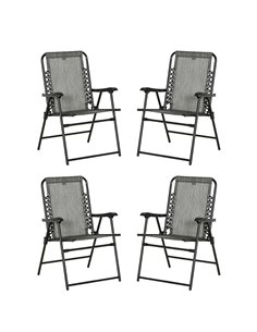Outsunny 4-Pieces Outdoor Patio Folding Chair Set, Mixed Grey 84B-P101