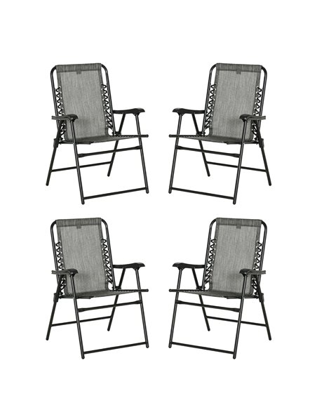 Outsunny 4-Pieces Outdoor Patio Folding Chair Set, Mixed Grey 84B-P101 - pic 46138 | FastDaddyshop
