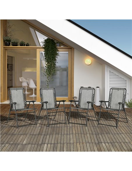 Outsunny 4-Pieces Outdoor Patio Folding Chair Set, Mixed Grey 84B-P101 - pic 46139 | FastDaddyshop