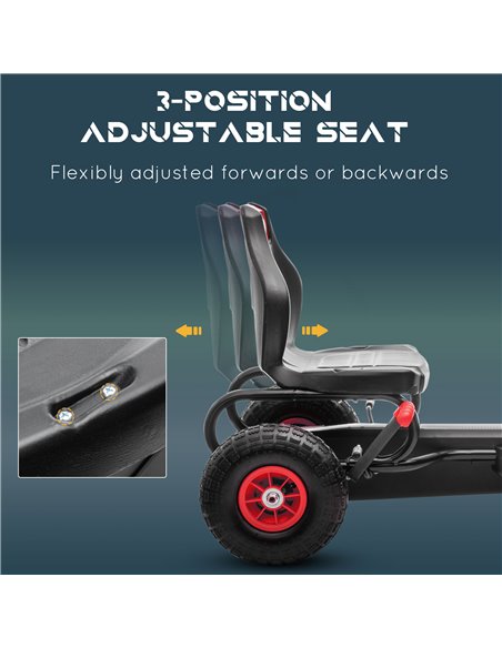HOMCOM Children Pedal Go Kart, Racing Go Cart with Adjustable Seat, Inflatable Tyres, Shock Absorb, Handbrake, for Boys and Girl - pic 4614 | FastDaddyshop