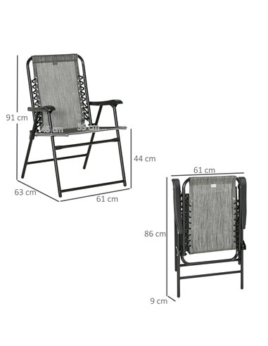 Outsunny 4-Pieces Outdoor Patio Folding Chair Set, Mixed Grey 84B-P101
