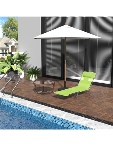 Outsunny Sun Bed Chair Garden Lounger Recliner Adjustable Back Relaxer Chair Furniture Green 01-0335 - pic 46148 | FastDaddyshop