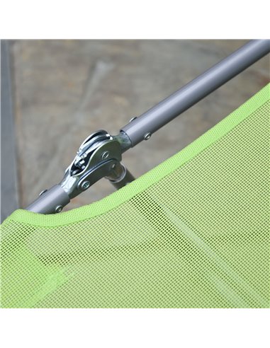 Outsunny Sun Bed Chair Garden Lounger Recliner Adjustable Back Relaxer Chair Furniture Green 01-0335