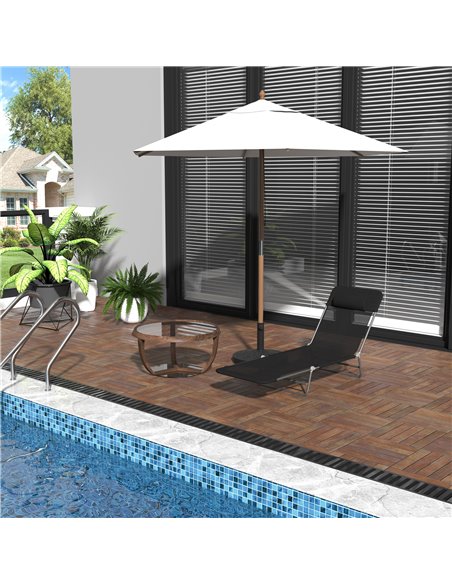 Outsunny Portable Sun Bed Chair Garden Lounger, Black 01-0336 - pic 46157 | FastDaddyshop