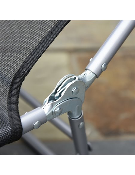 Outsunny Sun Bed Chair Garden Lounger Outdoor Patio Chaise Portable Recliner Adjustable Back Relaxer Chair Furniture Light Black - pic 46164 | FastDaddyshop