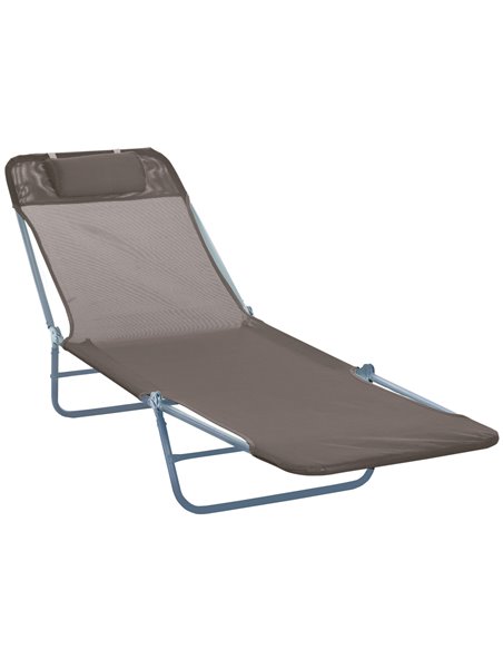 Outsunny Sun Bed Chair Garden Lounger Recliner, Coffee 01-0337 - pic 46165 | FastDaddyshop