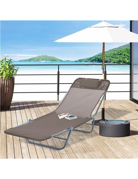 Outsunny Sun Bed Chair Garden Lounger Recliner Adjustable Back Relaxer Chair Furniture - Coffee 01-0337 - pic 46171 | FastDaddyshop