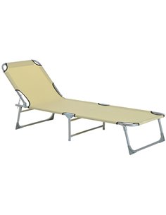 Outsunny Portable Adjustable Lounger, Oxford Cloth, Beige A20-028CW