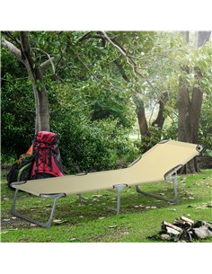 Outsunny Portable Adjustable Lounger, Oxford Cloth, Beige A20-028CW 2