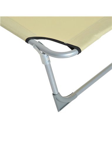 Outsunny Portable Adjustable Lounger,Oxford Cloth-Beige  A20-028CW