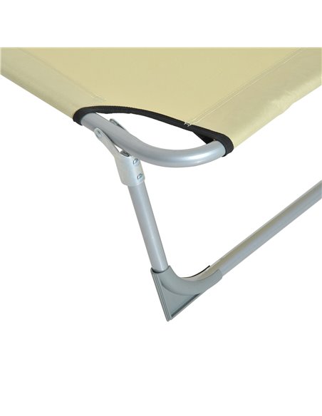 Outsunny Portable Adjustable Lounger,Oxford Cloth-Beige  A20-028CW - pic 46199 | FastDaddyshop