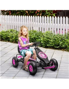 HOMCOM Children Pedal Go Kart, Racing Go Cart with Adjustable Seat, Inflatable Tyres, Shock Absorb, Handbrake, for Boys and Girl