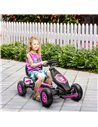 HOMCOM Children Pedal Go Kart, Racing Go Cart with Adjustable Seat, Inflatable Tyres, Shock Absorb, Handbrake, for Boys and Girl