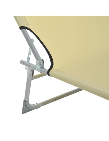 Outsunny Portable Adjustable Lounger,Oxford Cloth-Beige  A20-028CW