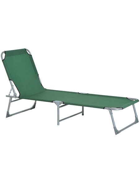 Outsunny Portable Adjustable Lounger, Oxford Cloth - Green A20-028GN - pic 46201 | FastDaddyshop