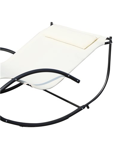 Outsunny Texteline Double Lounger W/Pillow-Beige 84A-027