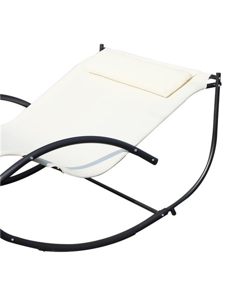 Outsunny Texteline Double Lounger W/Pillow-Beige 84A-027 - pic 46217 | FastDaddyshop