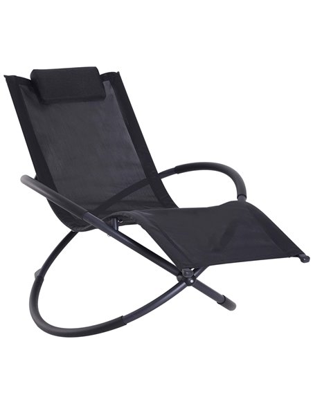 Outsunny Outdoor Orbital Lounger Zero Gravity Foldable Rocking Chair, Black 84A-079BK - pic 46219 | FastDaddyshop