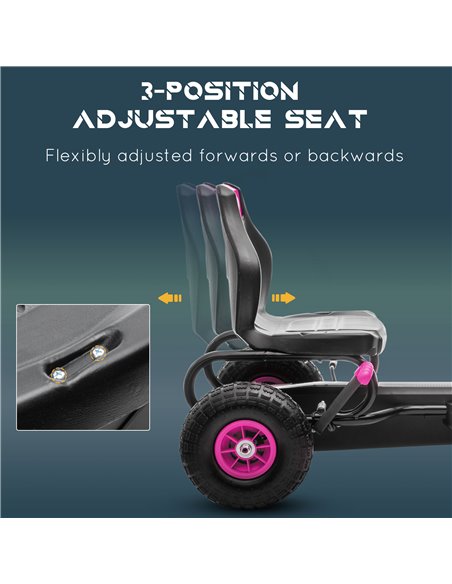 HOMCOM Children Pedal Go Kart, Racing Go Cart with Adjustable Seat, Inflatable Tyres, Shock Absorb, Handbrake, for Boys and Girl - pic 4622 | FastDaddyshop