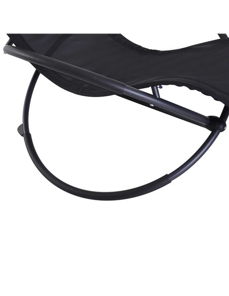 Outsunny Outdoor Orbital Lounger Zero Gravity Patio Chaise Foldable Rocking Chair w/ Pillow Black 84A-079BK - pic 46226 | FastDaddyshop