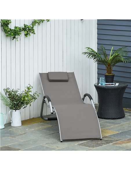 Outsunny Ergonomic Lounger Chair Portable Armchair, Khaki 84B-572V70 - pic 46247 | FastDaddyshop